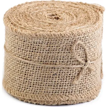 Stuha Jutová stuha šíře 60 mm, velké, režná přírodní
