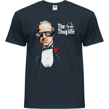 Pánské tričko levne-bavlnene-tricko-potisk-kmotr-vytrznik-mafian Barva: Denim - riflovina, velikost: XXL