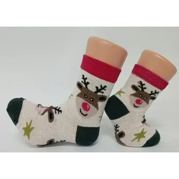 Dětské - kojenecké ponožky Andrej - 33-36 / béžová/zelená