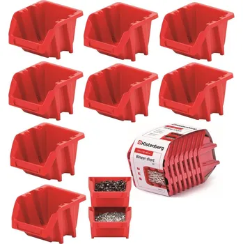 Dílna SADA DÍLENSKÝCH ZÁSOBNÍKŮ 8 KS ČERVENÁ KISTENBERG