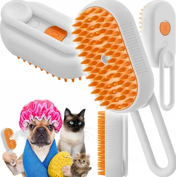 Kosmetika pro psa PARNÍ KARTÁČ PRO PSA KOČKU ELEKTRICKÝ PRO PÉČI O SRST MASÁŽNÍ PŘÍSTROJ