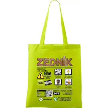 Nákupní taška Profese - informace o produktu - ZEDNÍK - Taška bavlněná - 42 x 38 cm ( Limetková )