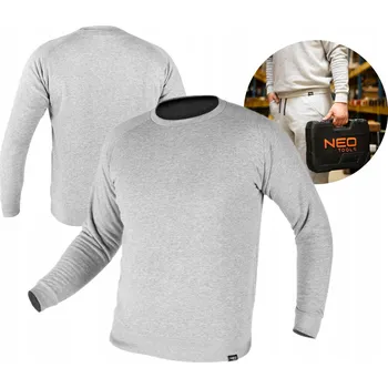 Pánská mikina NEO TEPLÁKOVÁ MIKINA BAVLNĚNÁ PÁNSKÁ ŘADA COMFORT, ŠEDÝ MELÍR, VELIKOST S