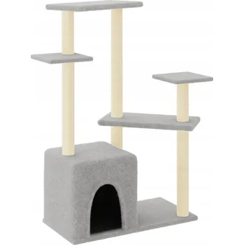 Multifunkční škrabadlo pro kočky světle šedé 91 x 53,5 x 107,5 cm