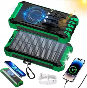 Powerbanka SOLÁRNÍ POWERBANKA INDUKČNÍ NABÍJEČKA 20000mAh 6xUSB SVÍTILNA