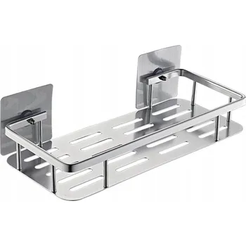 Police do sprchy koupelnový organizér hliníková stříbrná matná 30 cm s držákem