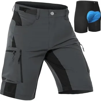 Pánské kraťasy Cycorld Pánské cyklistické kraťasy se 6 kapsami, šedé, velikost S
