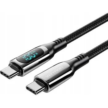 Datový kabel Kabel Vention USB-C - USB-C 1,2 m černý