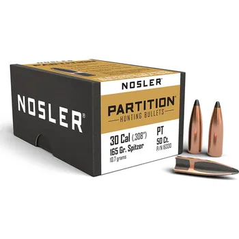 Příslušenství pro sportovní střelbu Střely Nosler Partition .30 cal, dia .308, 165grs