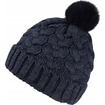 Čepice Dámská Čepice REGATTA LOVELLA, tmavě modrá, měkká, módní, s bambulkou, tmavě modrá