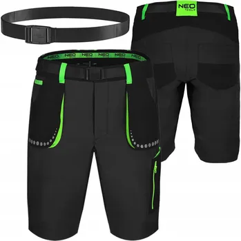 Pánské kraťasy KRÁTKÉ KALHOTY kraťasy stretch PREMIUM 4way ČERNÉ NEO 81-277 3XL + PÁSEK