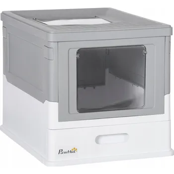 Toaleta pro kočku Krytá kočičí toaleta PawHut 47,5 cm x 36,7 cm x 36,7 cm