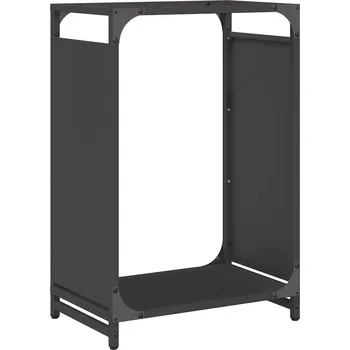 Stojan na palivové dřevo černý, 44 x 28 x 65 cm, ocel válcovaná za studena