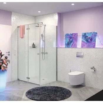 Sprchové dveře Sprchové dveře se sprchovou zástěnou Jungborn SETTE 120 x 90 cm barva rámu chrom dekor skla čiré sklo