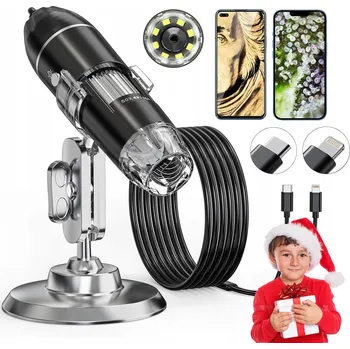 Mikroskop DĚTSKÝ DIGITÁLNÍ MIKROSKOP LED USB 1600x PRO VÝUKU, FOTKY A VIDEA