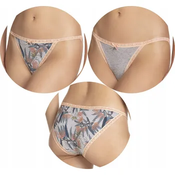 Dámské oblečení LAMA TANGA BAVLNĚNÉ KALHOTKY KALHOTKY DÁMSKÉ 2KS XL