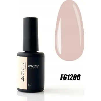 Lak na nehty Molekula Euro Fiber Gel FG1206 Beige Powder, 12 ml (Fiber gel na nehty, béžový pudrový odstín, 12 ml)