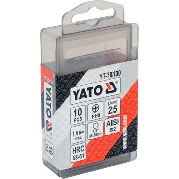Bit YATO YT-78130 Bity 1/4" x 25 mm PH0, 10 ks
