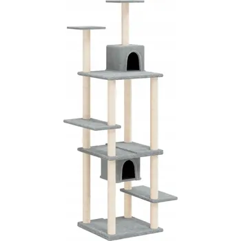 Víceúrovňové škrabadlo pro kočky světle šedé 78 x 52 x 176 cm