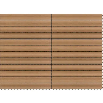 Venkovní dlažba Terasové WPC dlaždice hnědé 60 x 30 cm, 1,08 m2, 6 kusů