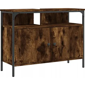 Koupelnový nábytek Koupelnová skříňka s deskou pod umyvadlo, kouřový dub, 80x30x60 cm