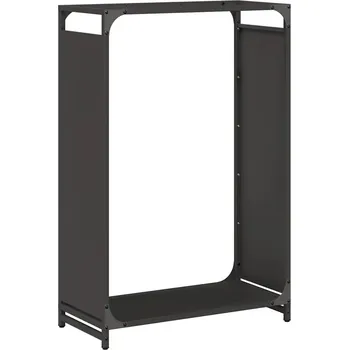 Stojan na palivové dřevo černý 60 x 28 x 90 cm, ocel válcovaná za studena