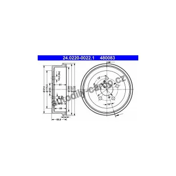 Brzdový buben Brzdový buben ATE 24.0220-0022 (AT 480083) - TOYOTA