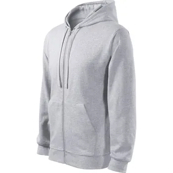 Pánská mikina Trendy Zipper mikina pánská S světle šedý melír