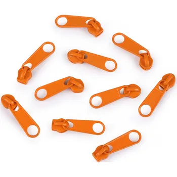 Zip Jezdec ke spirálovým zipům No 3 pro metráž typu POL, malé, 158 oranžová