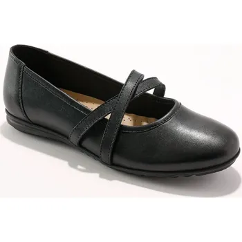 Dámské baleríny Kožené baleríny s pružnými pásky černá 39