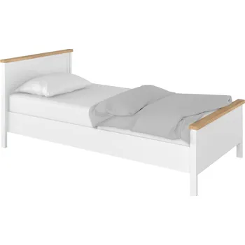 Postel Postel s matrací Story - Lenart Bílá / Dub Nash 104x86 cm