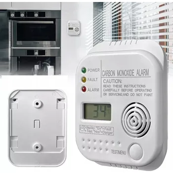 Zabezpečovací technika Detektor oxidu uhelnatého plynu, alarmový detektor s LCD displejem