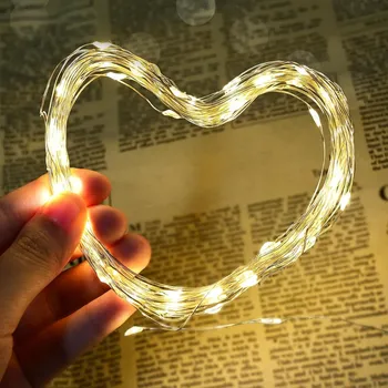 Vánoční dekorace LED světelný řetěz / girlanda na drátku, USB, 8 režimů svícení, teplá bílá, 2 ks, 5 m