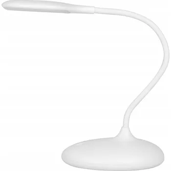 Lampička LED kruhová lampa s husím krkem na stůl, bílá