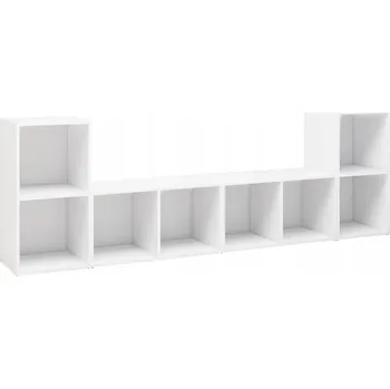 Televizní stolek TV stolky, 4 ks, bílé, 72x35x36,5 cm, dřevotříska