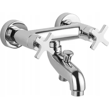 Vodovodní baterie Nástěnná vanová baterie Sapho TRAX stříbrná