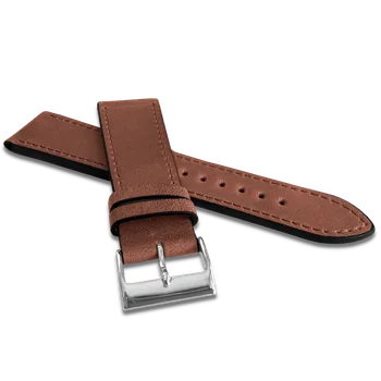 Módní doplněk LAVVU Hnědý prošitý řemínek SLIM z luxusní kůže Top Grain - 22 LSZUE22