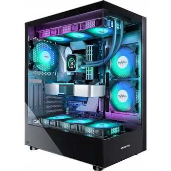 PC skříň Počítačová Počítačová Skříň MUSETEX K2, ATX, 6 ARGB ventilátorů tvrzené sklo