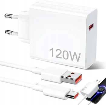 RYCHLÉ NABÍJENÍ NABÍJEČKA DO 120W ODOLNÁ BÍLÁ + 1M KABEL