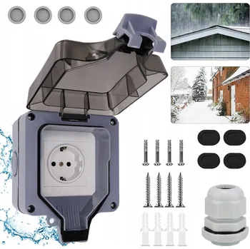 Elektrická zásuvka VENKOVNÍ VODOTĚSNÁ ZÁSUVKA IP66, VODĚODOLNÁ ZÁSUVKA 250V