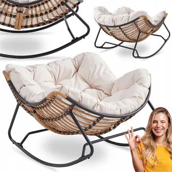 Křeslo Houpací křeslo Mebel Elite béžové