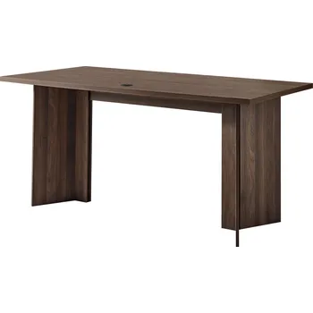 Vevor Psací stůl 63 in, dřevěný, nosnost 113 kg, kabelový otvor, ořech