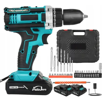 PŘÍKLEPOVÁ AKU VRTAČKA 21V AKUMULÁTOROVÝ BEZKARTÁČOVÝ VÝKONNÝ 2X AKU