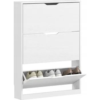 Botník Botník 3-dveřová, úzká, na 9-12 párů bot, bílá