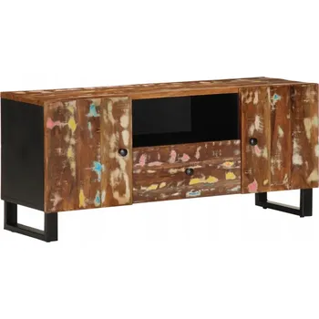 Televizní stolek TV skříňka 105x33,5x46 cm masivní recyklované dřevo a kompozit