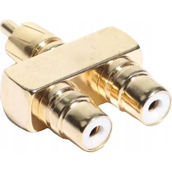Audio kabel ADAPTÉR ROZDVOJKA RCA 1 NA 2 RCA 2 KS POZLÁCENÉ KONEKTORY VYSOKÁ KVALITA ZVUKU