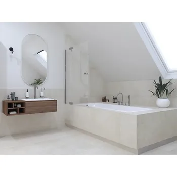 Vanová zástěna Vanová zástěna 2dílná Jungborn Sette 900x1400 mm čiré sklo barva profilu chrom HX7071004.002