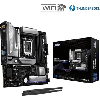 Základní deska ASRock MB Sc LGA1851 B860M LiveMixer WiFi, Intel B860, 4xDDR5, 1xThunderbolt, 1xHDMI, WiFi, mATX