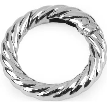 Karabina kulatá ozdobná Ø20 mm, střední, 1 nikl