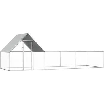 Klec pro kuřata 6 x 2 x 2 m pozinkovaná ocel IM_144557